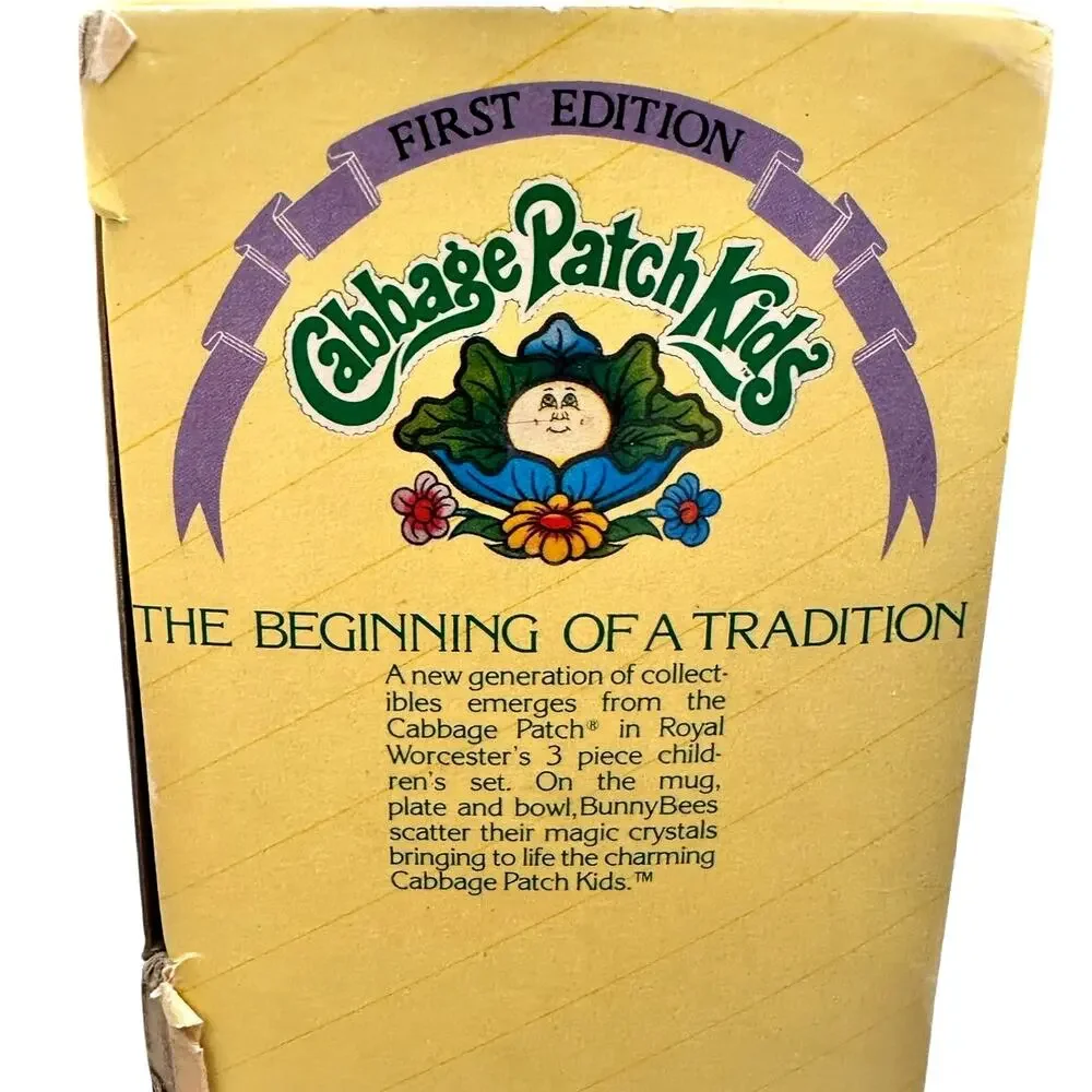 Cabbage Patch 1983 Royal Worcester 1st Edition Porcelain Plate/Bowl/Mug Set-NEW!